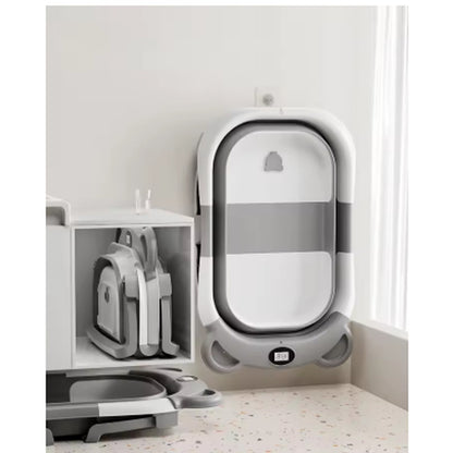Foldable Baby Bath Tub with Built-In Thermometer